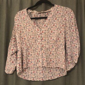 Madewell floral silk blouse